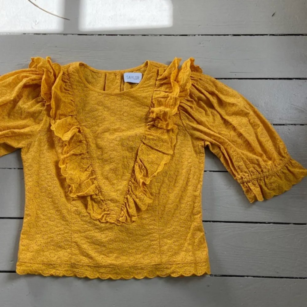 **SOLD** Saylor Eyelet Puff Sleeve Top **NOT AVAILABLE**